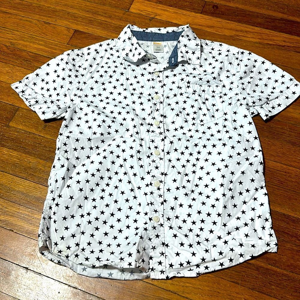 Gymboree Boy’s Star Print Button Front Shirt, Sz L (10/12)